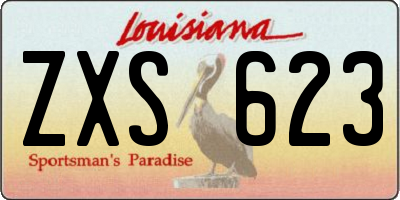 LA license plate ZXS623