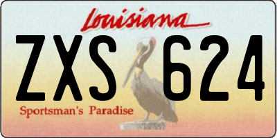 LA license plate ZXS624