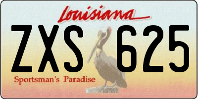 LA license plate ZXS625