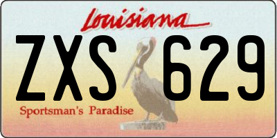 LA license plate ZXS629