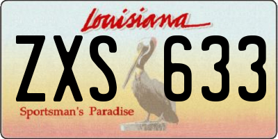 LA license plate ZXS633
