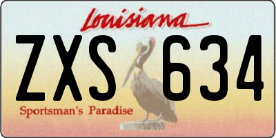 LA license plate ZXS634