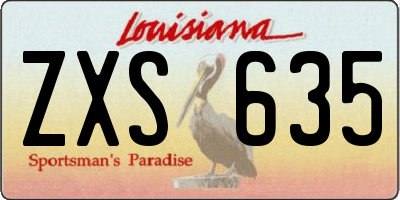 LA license plate ZXS635