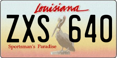 LA license plate ZXS640