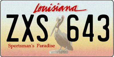 LA license plate ZXS643