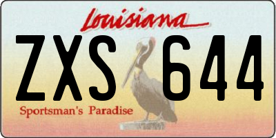 LA license plate ZXS644