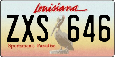 LA license plate ZXS646