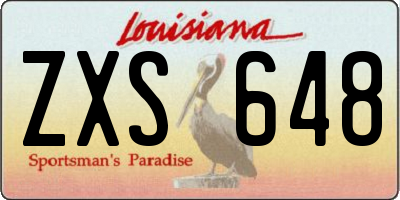 LA license plate ZXS648