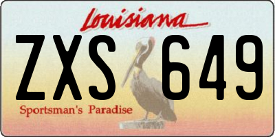 LA license plate ZXS649