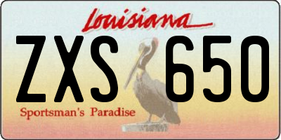 LA license plate ZXS650