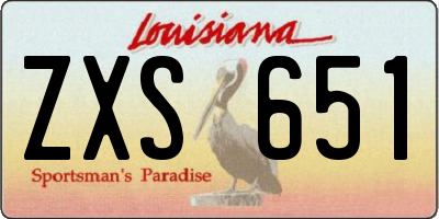 LA license plate ZXS651