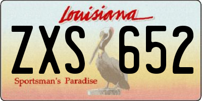 LA license plate ZXS652