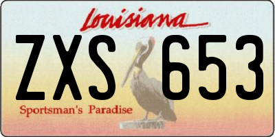 LA license plate ZXS653