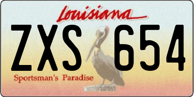 LA license plate ZXS654