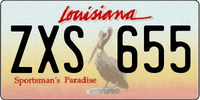 LA license plate ZXS655