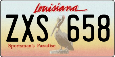 LA license plate ZXS658