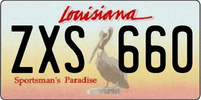 LA license plate ZXS660
