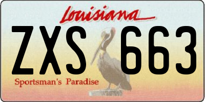 LA license plate ZXS663