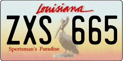 LA license plate ZXS665