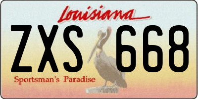 LA license plate ZXS668