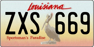 LA license plate ZXS669