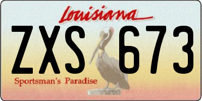 LA license plate ZXS673