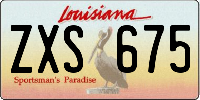 LA license plate ZXS675