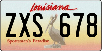 LA license plate ZXS678