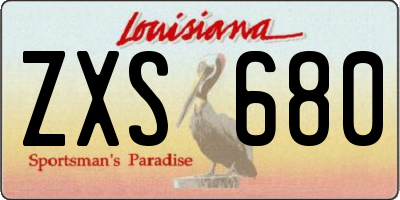 LA license plate ZXS680