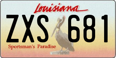 LA license plate ZXS681