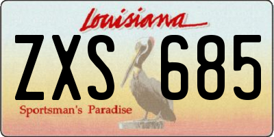 LA license plate ZXS685