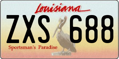 LA license plate ZXS688