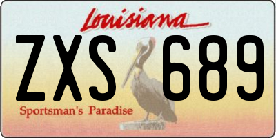 LA license plate ZXS689