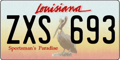 LA license plate ZXS693