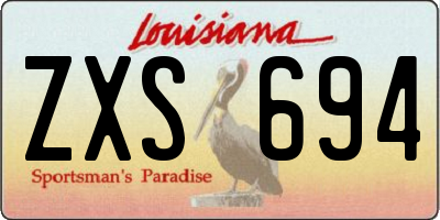 LA license plate ZXS694