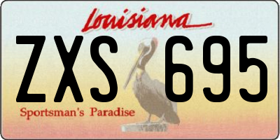 LA license plate ZXS695