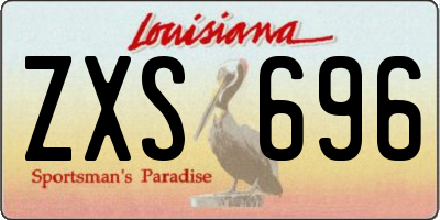 LA license plate ZXS696