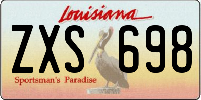 LA license plate ZXS698