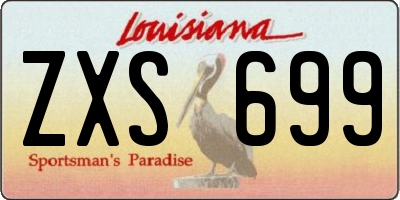 LA license plate ZXS699