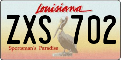 LA license plate ZXS702