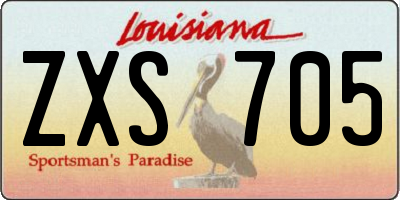 LA license plate ZXS705