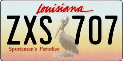 LA license plate ZXS707