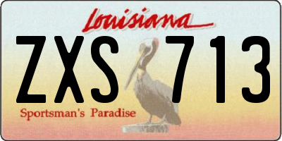 LA license plate ZXS713