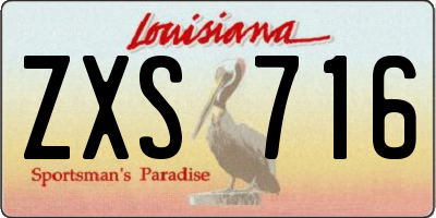 LA license plate ZXS716