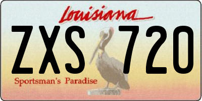 LA license plate ZXS720