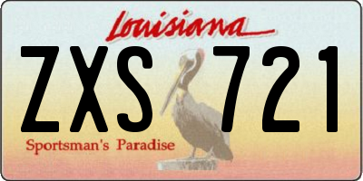 LA license plate ZXS721