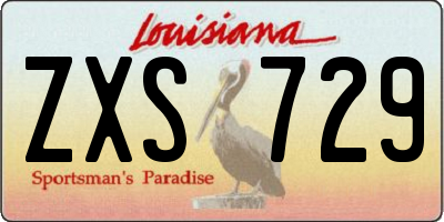 LA license plate ZXS729