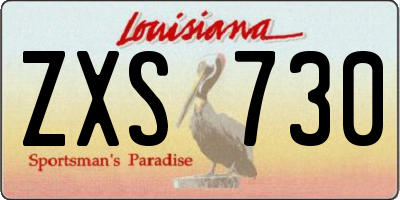 LA license plate ZXS730
