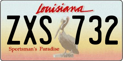LA license plate ZXS732