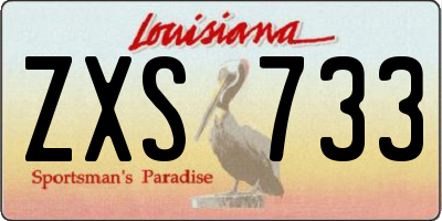 LA license plate ZXS733